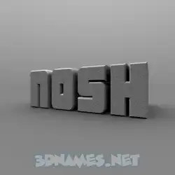 nosh in Solid Grey style - 3D name wallpaper