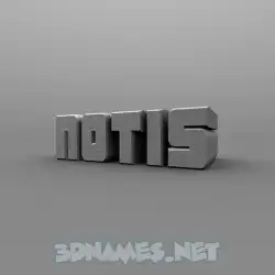 notis in Solid Grey style - 3D name wallpaper