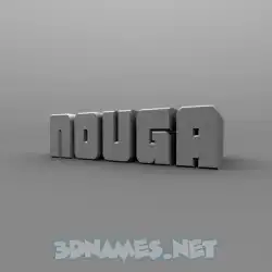 nouga in Solid Grey style - 3D name wallpaper