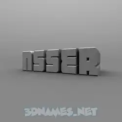 nsser in Solid Grey style - 3D name wallpaper