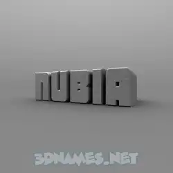 nubia in Solid Grey style - 3D name wallpaper