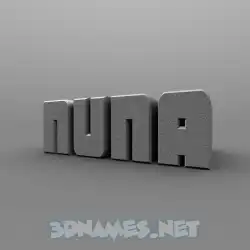 nuna in Solid Grey style - 3D name wallpaper