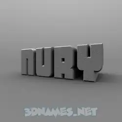 nury in Solid Grey style - 3D name wallpaper