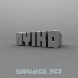 nyiko in Solid Grey style - 3D name wallpaper
