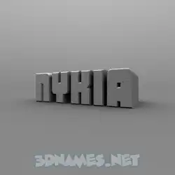 nykia in Solid Grey style - 3D name wallpaper
