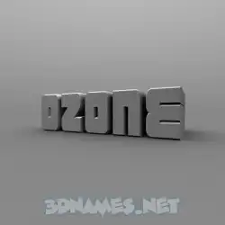 ozone in Solid Grey style - 3D name wallpaper