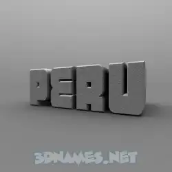 peru in Solid Grey style - 3D name wallpaper