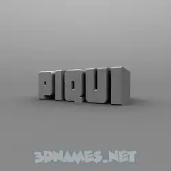 piqui in Solid Grey style - 3D name wallpaper