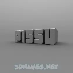 pissu in Solid Grey style - 3D name wallpaper