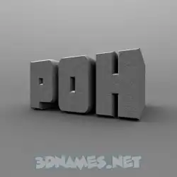 poh in Solid Grey style - 3D name wallpaper