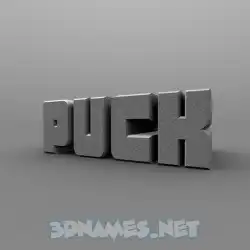 puck in Solid Grey style - 3D name wallpaper