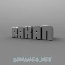 rakan in Solid Grey style - 3D name wallpaper