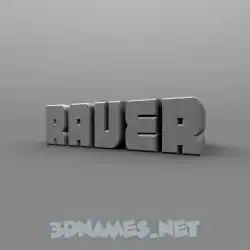 raver in Solid Grey style - 3D name wallpaper