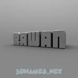 rawan in Solid Grey style - 3D name wallpaper