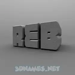reb in Solid Grey style - 3D name wallpaper