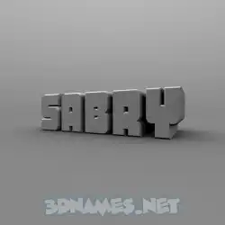 sabry in Solid Grey style - 3D name wallpaper