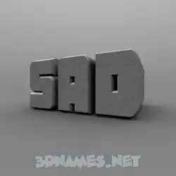 sad in Solid Grey style - 3D name wallpaper