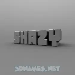 shazy in Solid Grey style - 3D name wallpaper