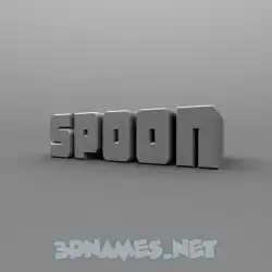 spoon in Solid Grey style - 3D name wallpaper