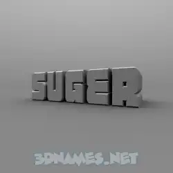 suger in Solid Grey style - 3D name wallpaper