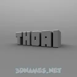 thoai in Solid Grey style - 3D name wallpaper