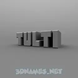 tulti in Solid Grey style - 3D name wallpaper