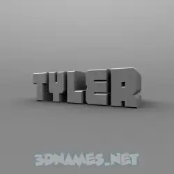 tyler in Solid Grey style - 3D name wallpaper