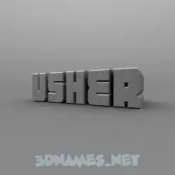 usher in Solid Grey style - 3D name wallpaper