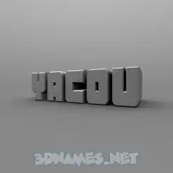 yacou in Solid Grey style - 3D name wallpaper