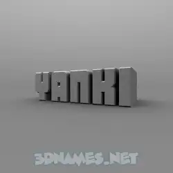 yanki in Solid Grey style - 3D name wallpaper
