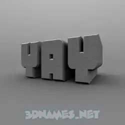 yay in Solid Grey style - 3D name wallpaper