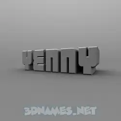 yenny in Solid Grey style - 3D name wallpaper