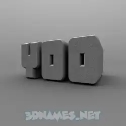 yoo in Solid Grey style - 3D name wallpaper