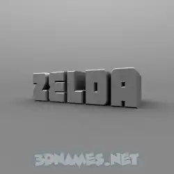 zelda in Solid Grey style - 3D name wallpaper