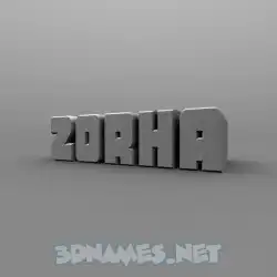 zorha in Solid Grey style - 3D name wallpaper