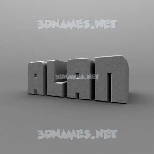alan in Solid Grey style - 3D name wallpaper