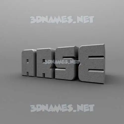 arse in Solid Grey style - 3D name wallpaper