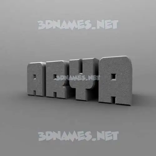 arya in Solid Grey style - 3D name wallpaper