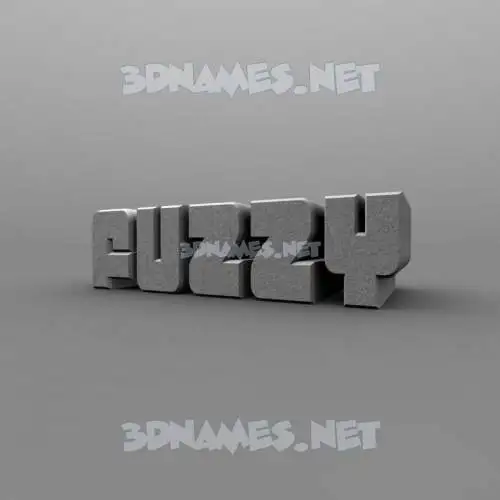 fuzzy in Solid Grey style - 3D name wallpaper