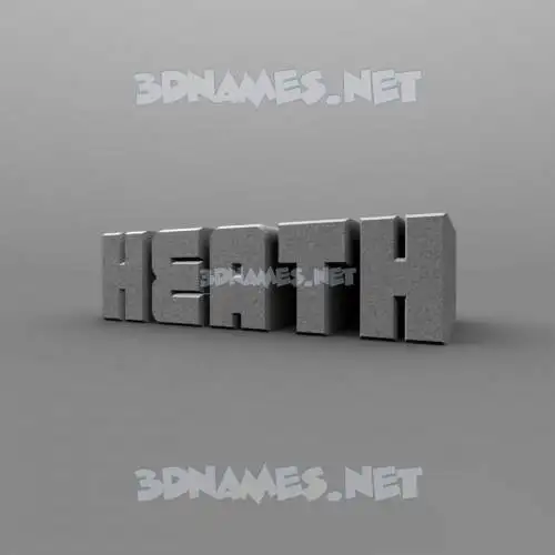 heath in Solid Grey style - 3D name wallpaper