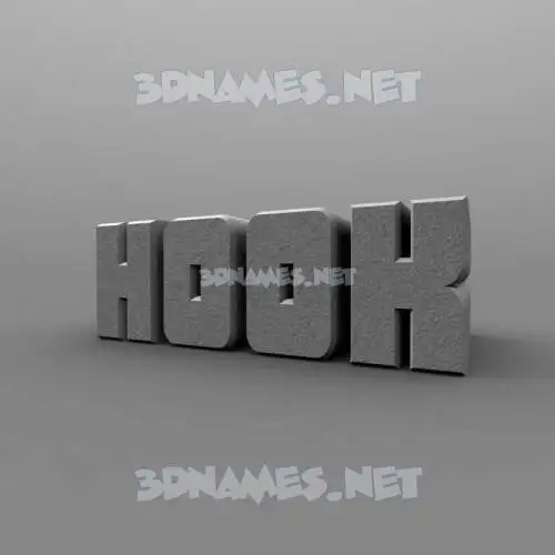 hook in Solid Grey style - 3D name wallpaper