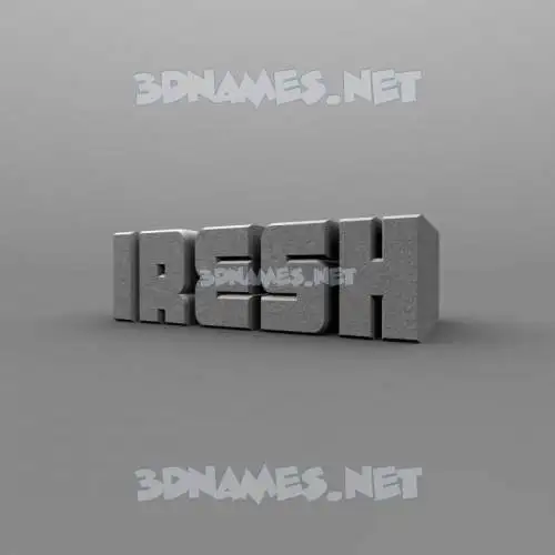 iresh in Solid Grey style - 3D name wallpaper