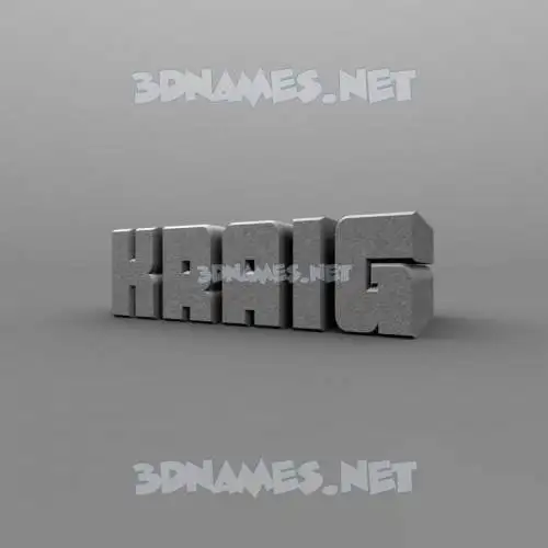 kraig in Solid Grey style - 3D name wallpaper