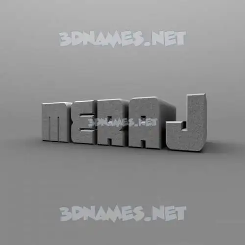 meraj in Solid Grey style - 3D name wallpaper