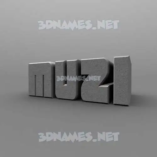 muzi in Solid Grey style - 3D name wallpaper