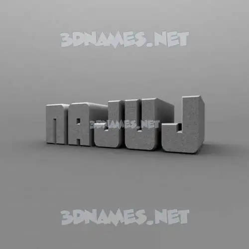 najuj in Solid Grey style - 3D name wallpaper