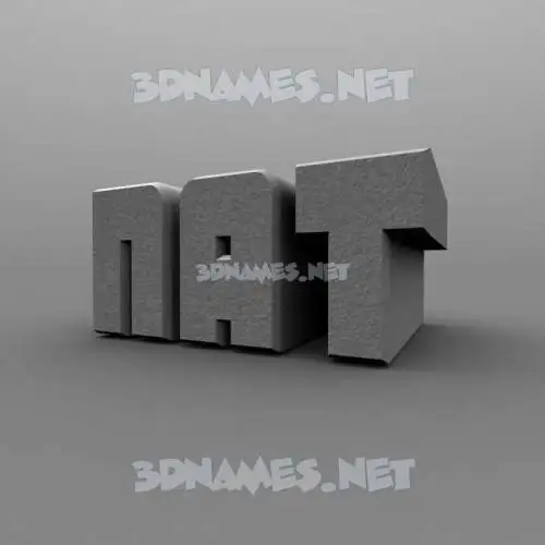 nat in Solid Grey style - 3D name wallpaper