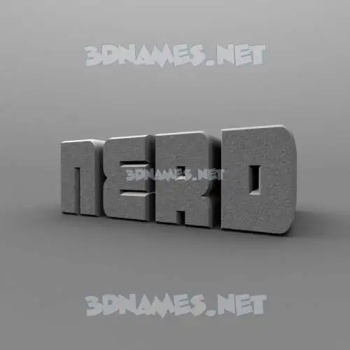 nerd in Solid Grey style - 3D name wallpaper