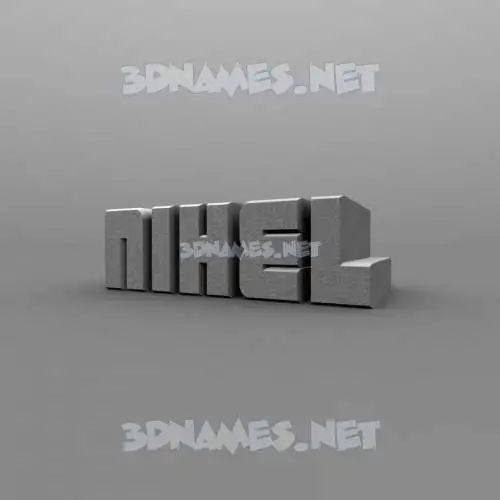 nihel in Solid Grey style - 3D name wallpaper