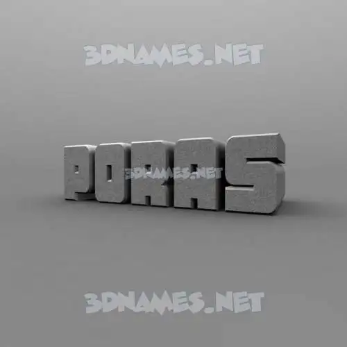 poras in Solid Grey style - 3D name wallpaper
